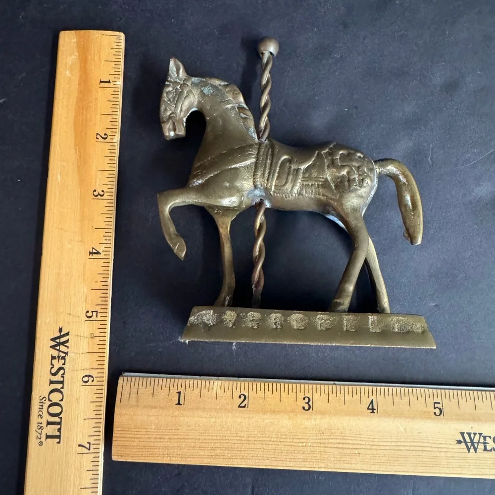Vtg.Solid Brass Carousel horse with beautiful patina.Aged to perfection.Korea